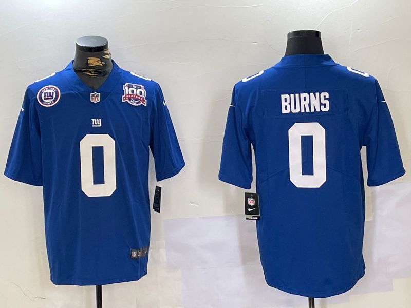Men New York Giants #0 Burns Blue 2024 Nike Vapor Limited NFL Jersey style 6->new york giants->NFL Jersey